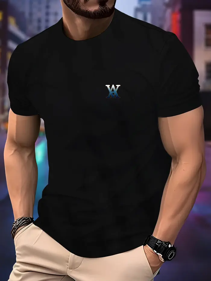 T-shirt de course à col rond pour hommes