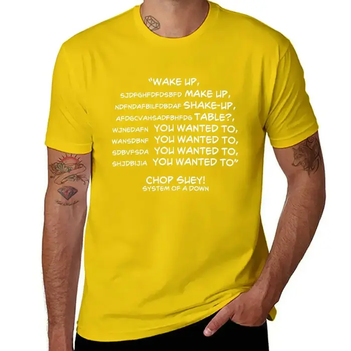 Système d'un Down Chop Suey T-Shirt noir haut d'été T-shirts pour hommes décontracté ample manches courtes col rond mode Streetwear