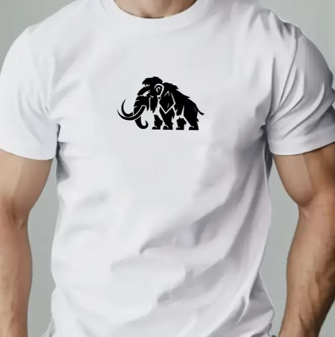 Hommes mammouth graphique T-Shirt préhistorique imprimé Animal décontracté col rond manches courtes été