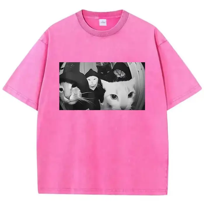 T-shirt tendance vintage délavé 100% coton