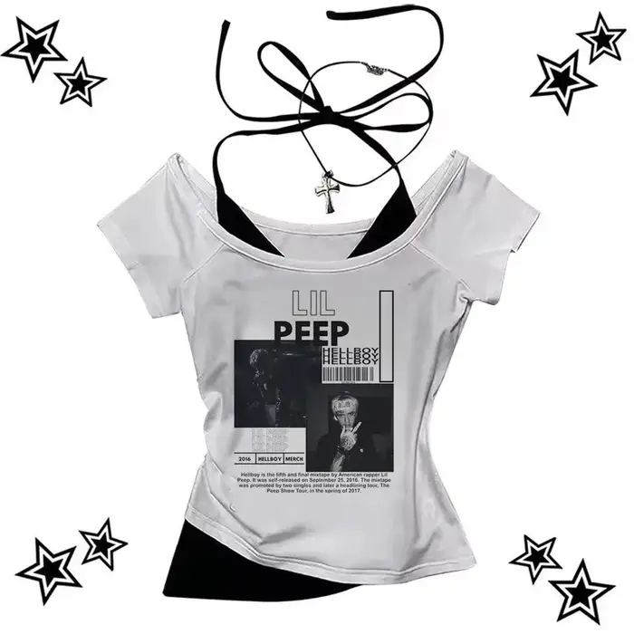 Lil Peep t-shirt femme psychédélique années 2000 Pop Culture kawaii chemise confortable hip hop respirant harajuku
