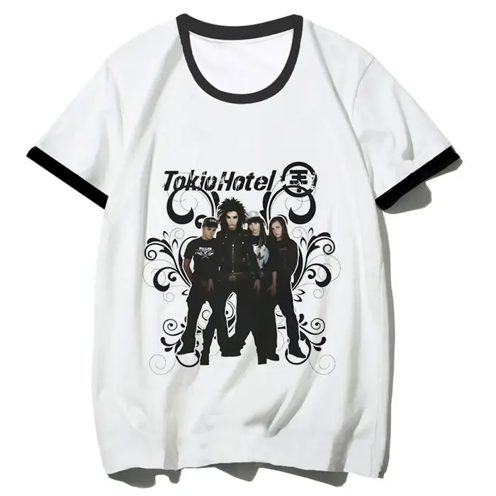 T-shirt Tokio Hotel pour adolescents, streetwear graphique des années 2000, vintage, harajuku, haut coloré, rétro, tendance, graphique, confortable, pastel