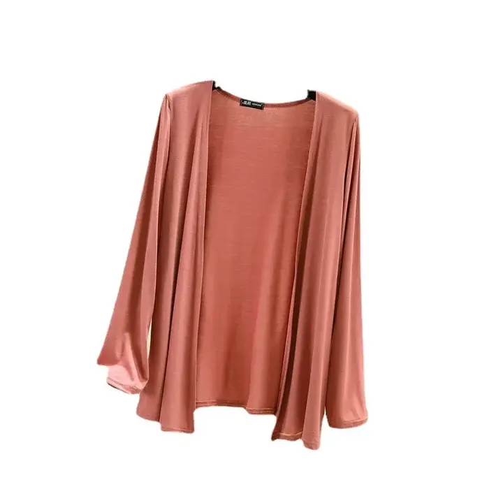Nouvelle offre spéciale de la saison femmes à manches longues Modal coton coupe ajustée veste légère Cardigan ouvert printemps été mince vêtements d'extérieur Air