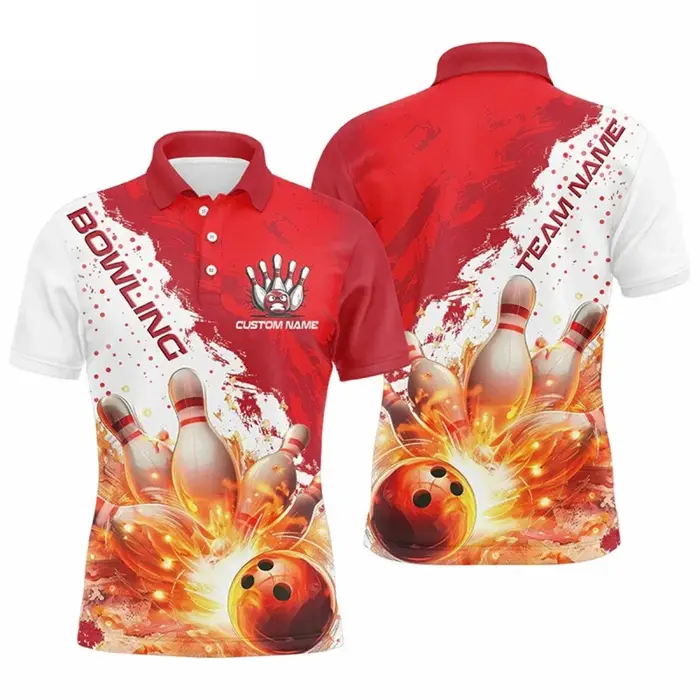 Polo à motif de Bowling coloré pour hommes