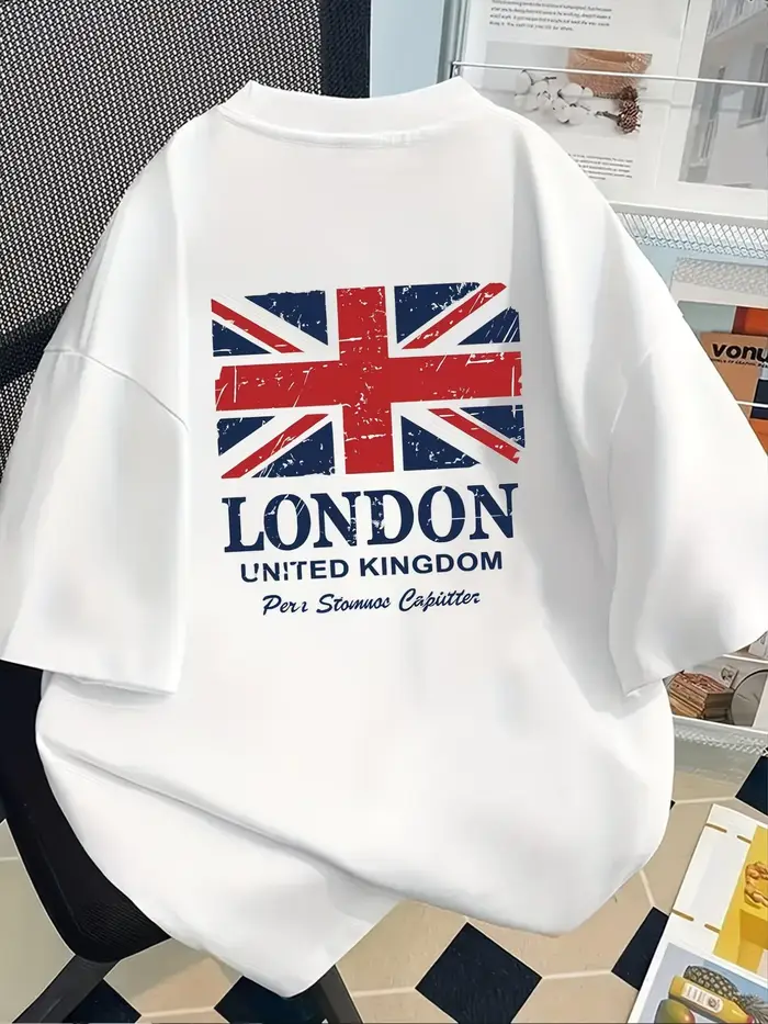 T-shirt graphique drapeau britannique Londres Royaume-Uni pour hommes et femmes