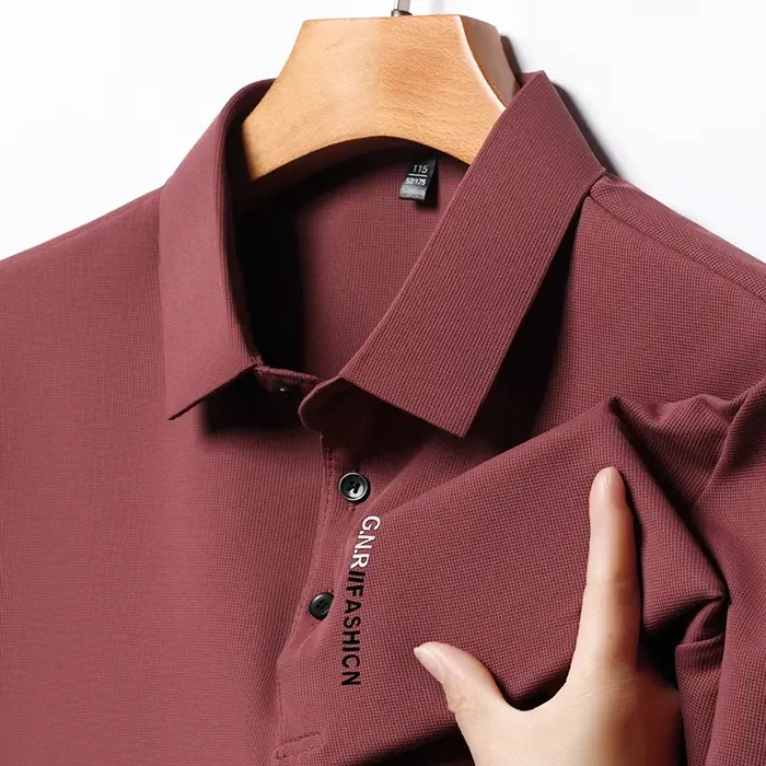 Nouvelle Arrivée 2026 – Polo Homme Vert Forêt Respirant Anti-Plis à Manches Courtes pour le Bureau