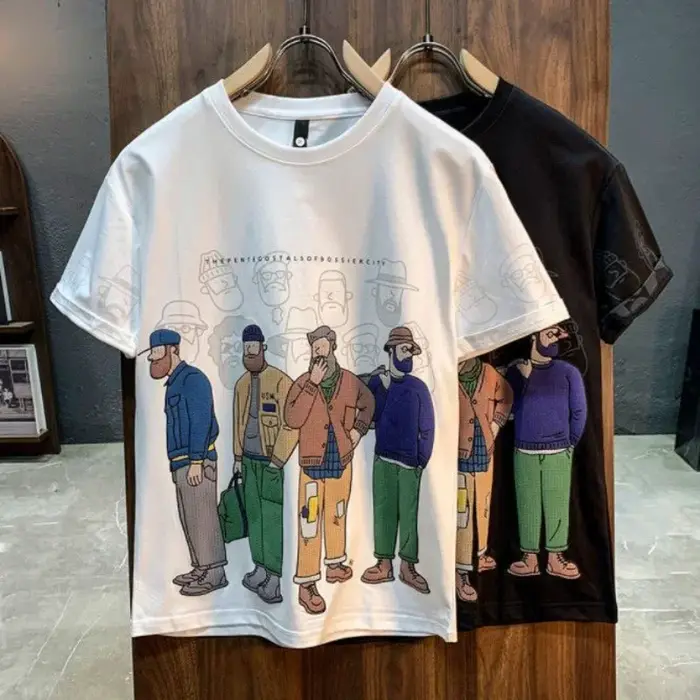 T-shirt vert Kpop pour hommes
