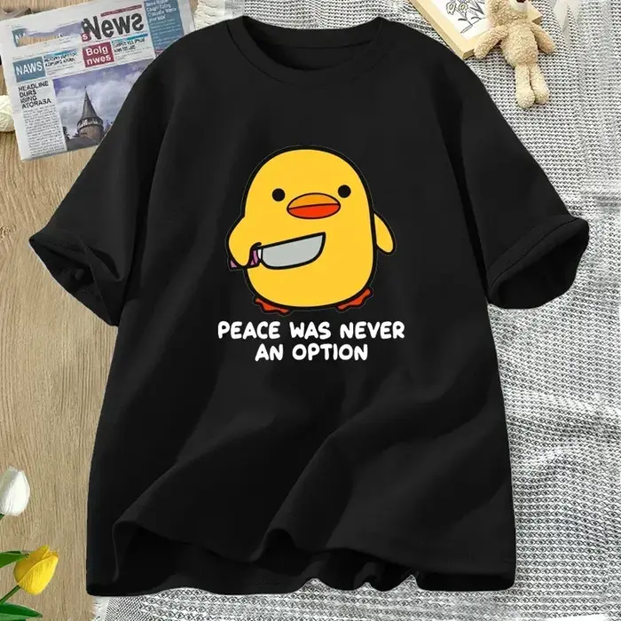 La paix n'a jamais une Option t-shirt Animal mignon drôle oie graphique t-shirts été décontracté à m