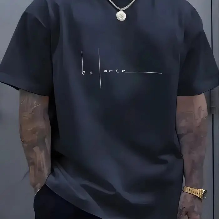 Nouveau T-shirt homme été 2026 tendance décontracté sport ample imprimé 3D lettres col rond manches courtes