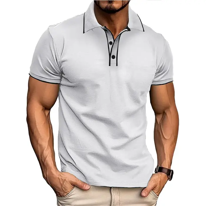 Polo à manches courtes pour hommes européens et américains