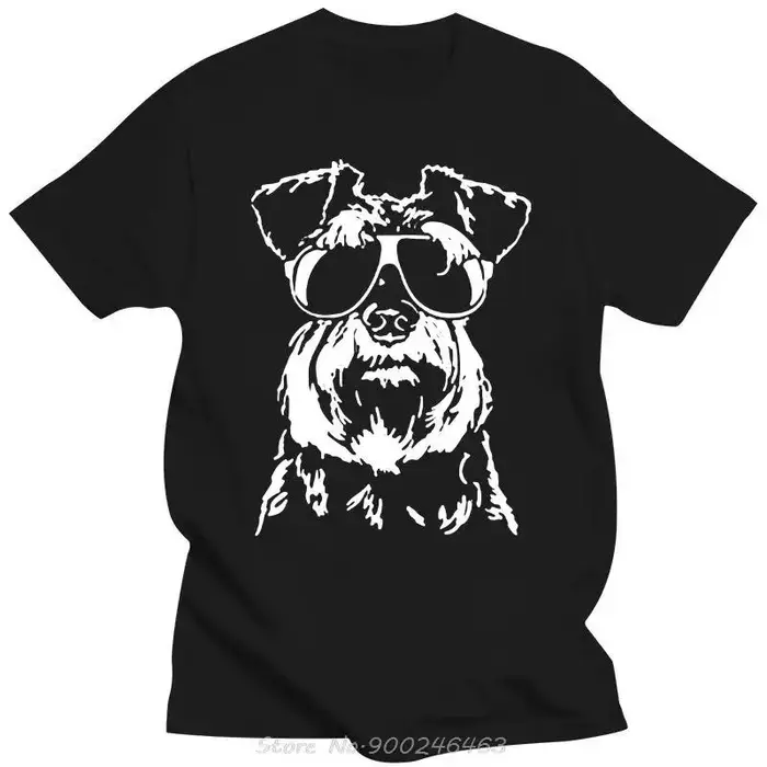 Hommes t-shirt Miniature Schnauzer avec lunettes Bandana bandeau t-shirt Bandana cou plus chaud femm