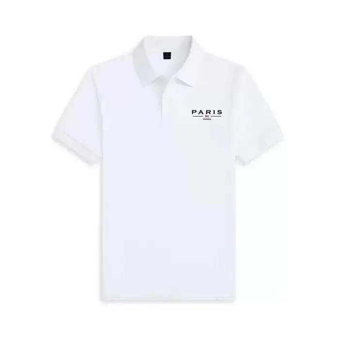 Polo homme haut de gamme à manches courtes imprimé Paris 2026 – T-shirt simple et tendance pour le golf et l'été
