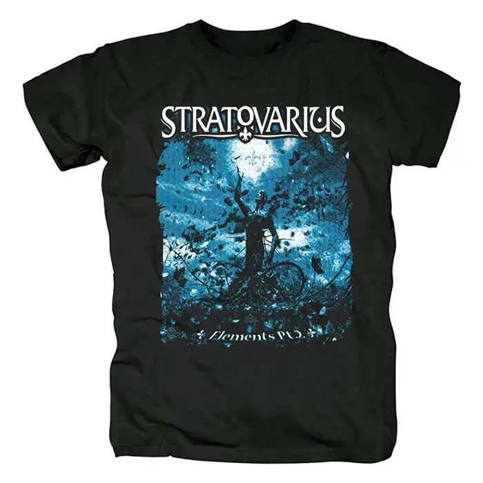 Top Stratovarius Band - T-shirt à manches courtes imprimé de style rock métal mélodique finlandais, 