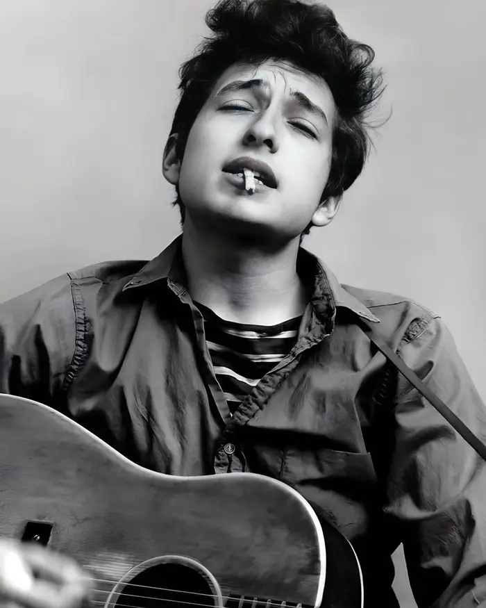 Classique rétro noir et blanc musique étoile Bob Dylan musique Album couverture affiche toile peintu