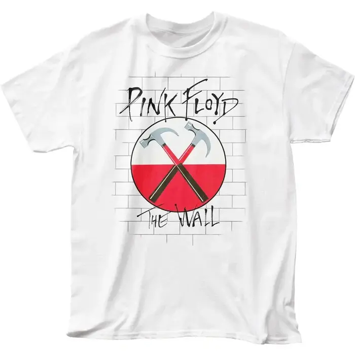 T-shirt noir classique The Wall de Pink Floyd pour hommes, vêtements vintage surdimensionnés en poly