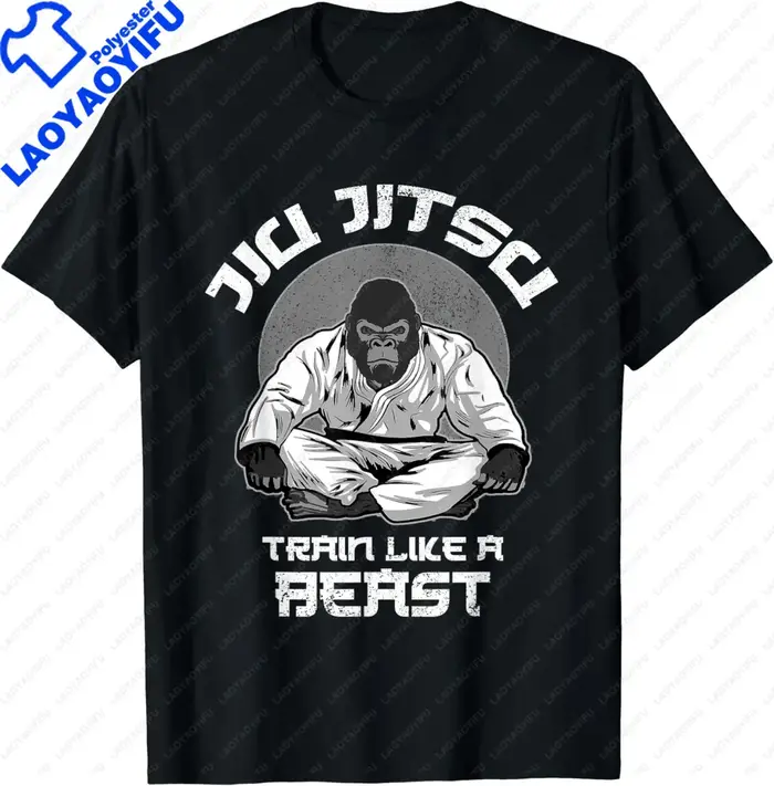 Train Like A Beast Jiu Jitsu, BJJ Grappling MMA Gorilla T-Shirt graphique t-shirts hommes vêtements