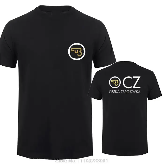 T-shirt Homme 2026 CZ Ceska Zbrojovka Czech Firearms – Haut d'été à Manches Courtes en Coton – Vêtem