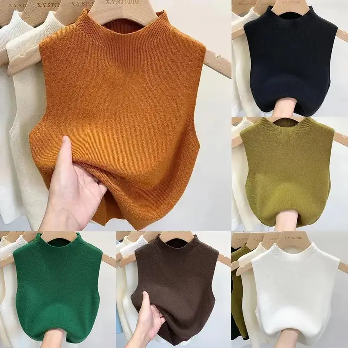Pull slim à demi-col roulé pour femme