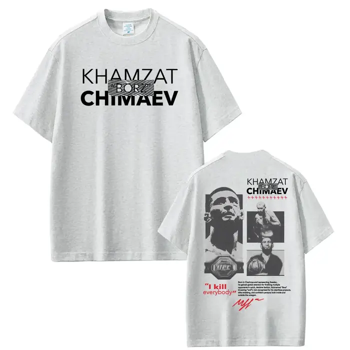 T-shirt à logo Khamzat Chimaev « borz » pour hommes et femmes