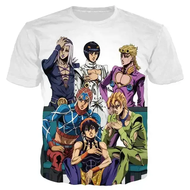 2024 Nouveau Jojo Bizarre Adventure T-Shirts Anime Manga Impression 3D Streetwear Hommes et Femmes Mode Surdimensionné
