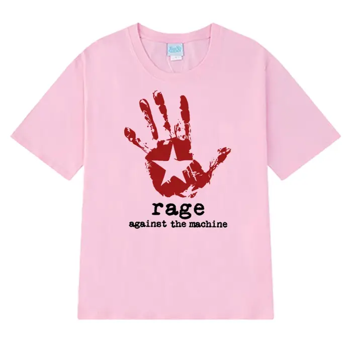 T-shirts à manches courtes imprimés sur le thème de Rage Against The Machine