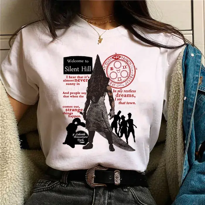 Silent Hill haut femmes Y2K anime japonais t-shirt fille années 2000 y2k vêtements