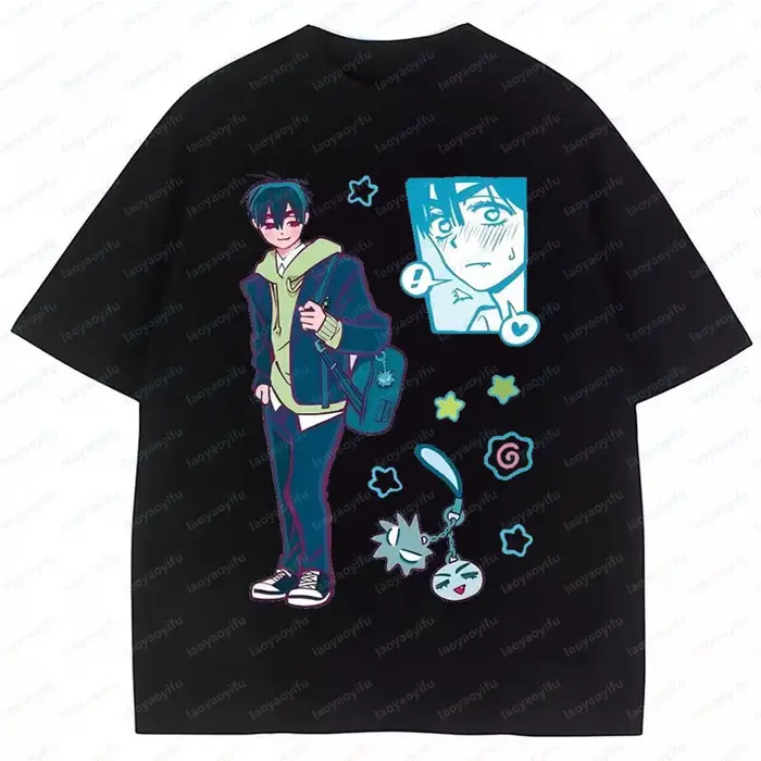 T-shirt graphique Alien de dessin animé Anime Y2K pour femme, 100% Coton, à manches courtes, Vêtemen