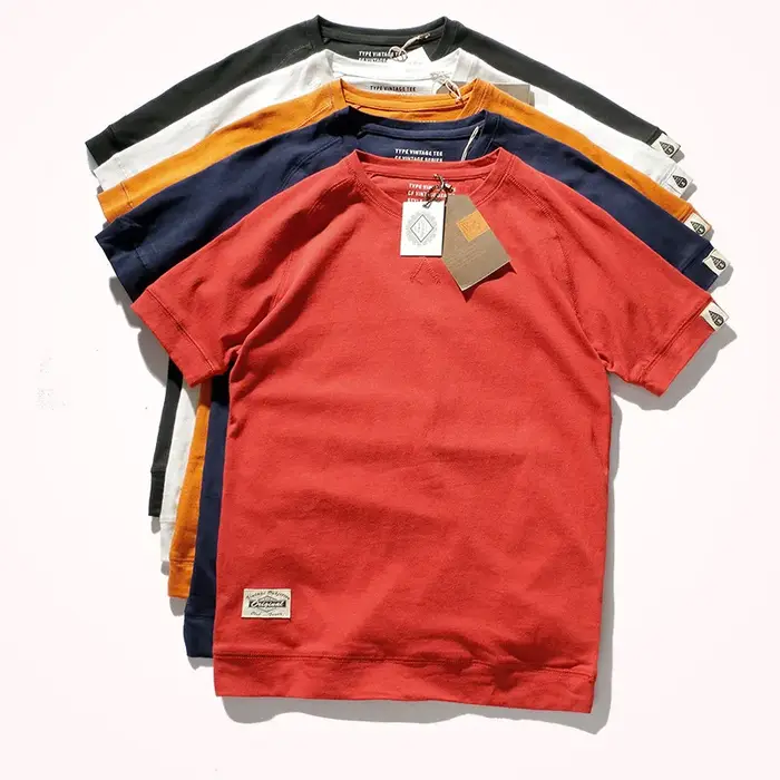 T-shirt uni à manches Leurs lan pour hommes
