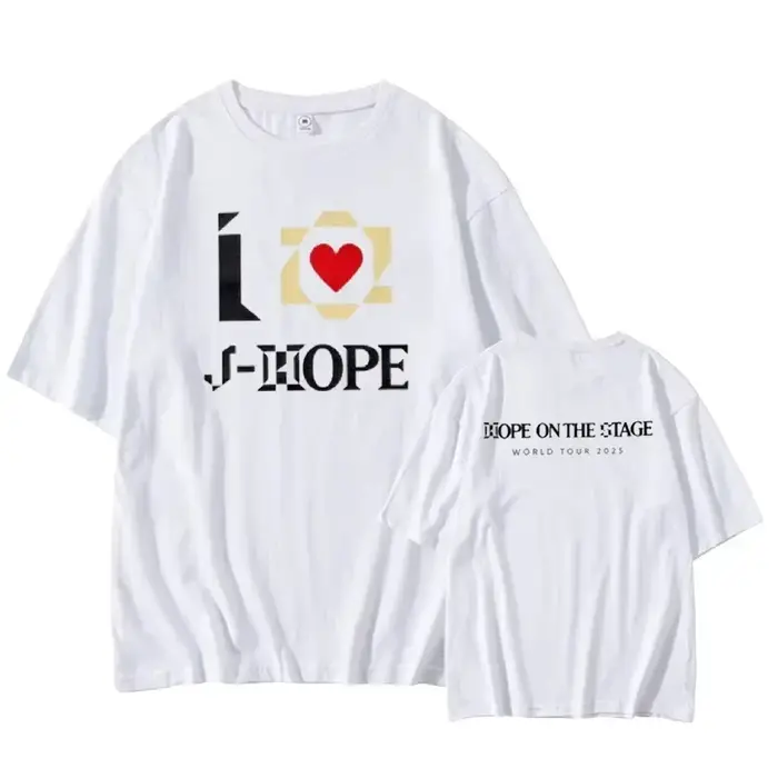 Hope on The Stage Street Kpop Fan Top Hommes Femmes T-Shirt J-HOPE LA World Tour Happy JIN Imprimé g
