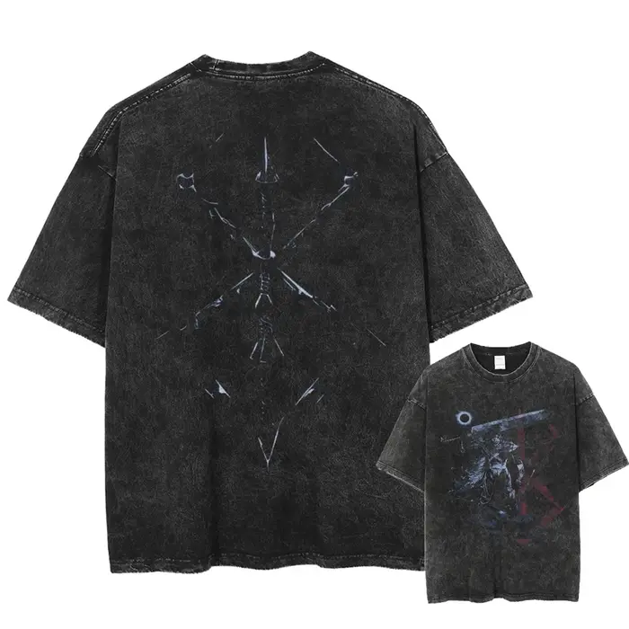 Berserk-T-shirt à Manches Courtes en Coton