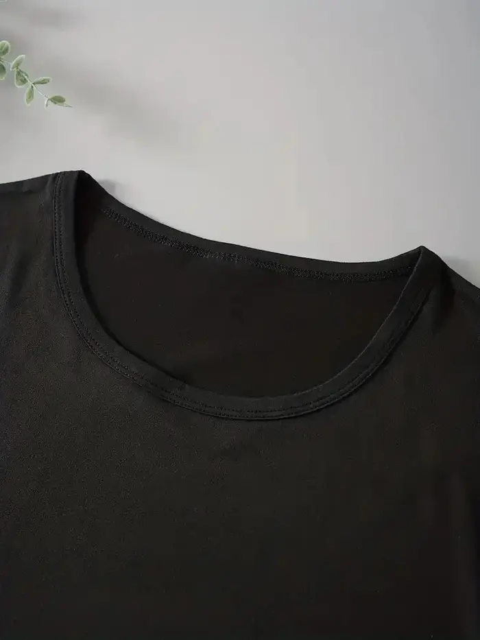 Haut à manches – T-Shirt col ras du cou pour femme