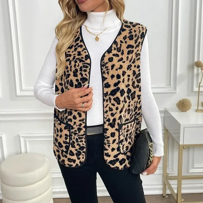 Gilet sans manches à col en v