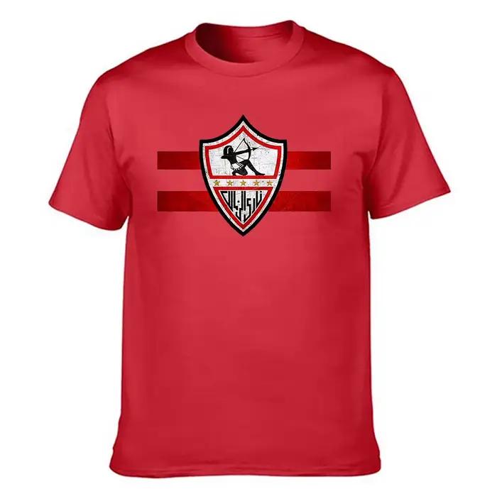 T-shirt pour homme 100% coton Zamalek SC avec logo imprimé délavé