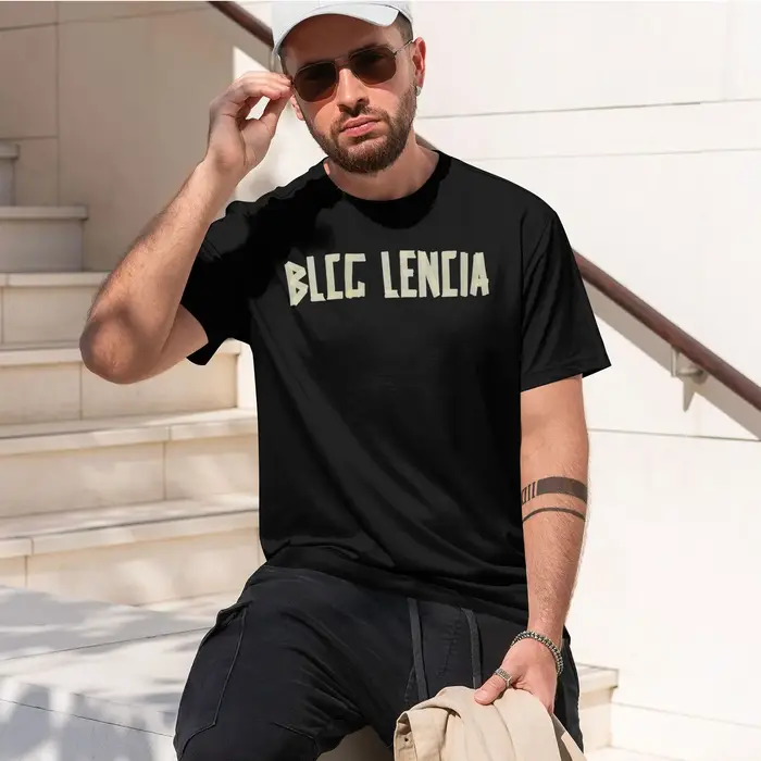 BLCG LENCIA 2026 nouveau t-shirt à col rond imprimé rétro tendance et lourd, très vendu, pour un con