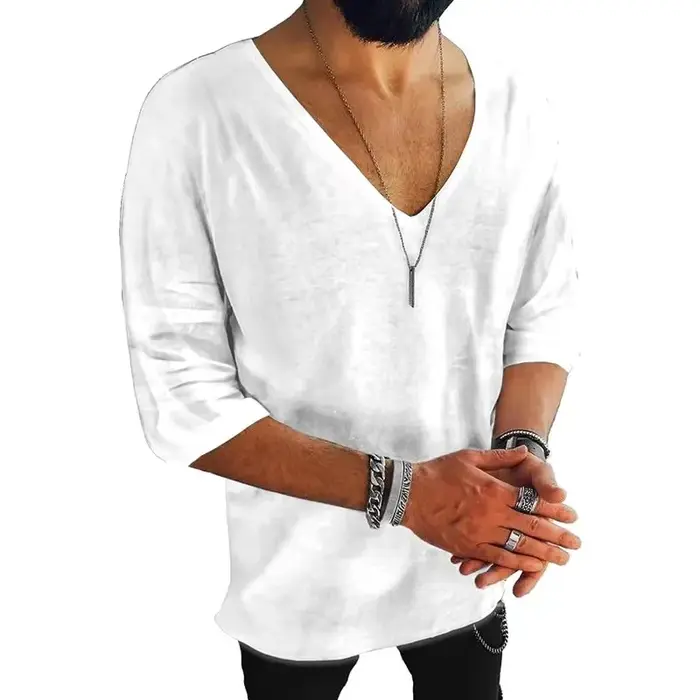 T-shirt en coton et lin pour hommes