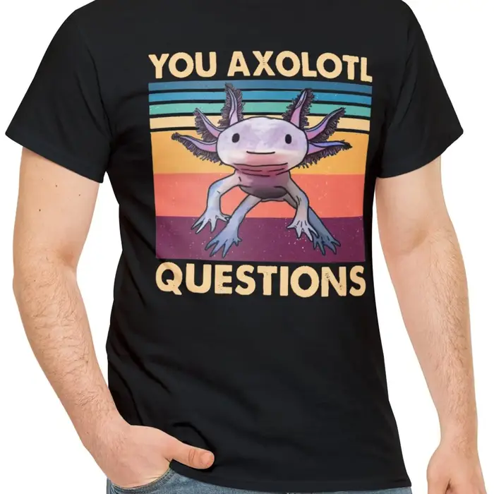 T-shirt imprimé dessin animé Axolotl pour hommes