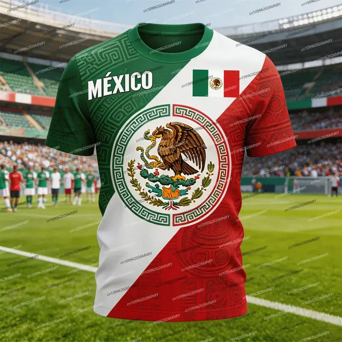 T-shirt drôle avec drapeau national du Mexique 2026