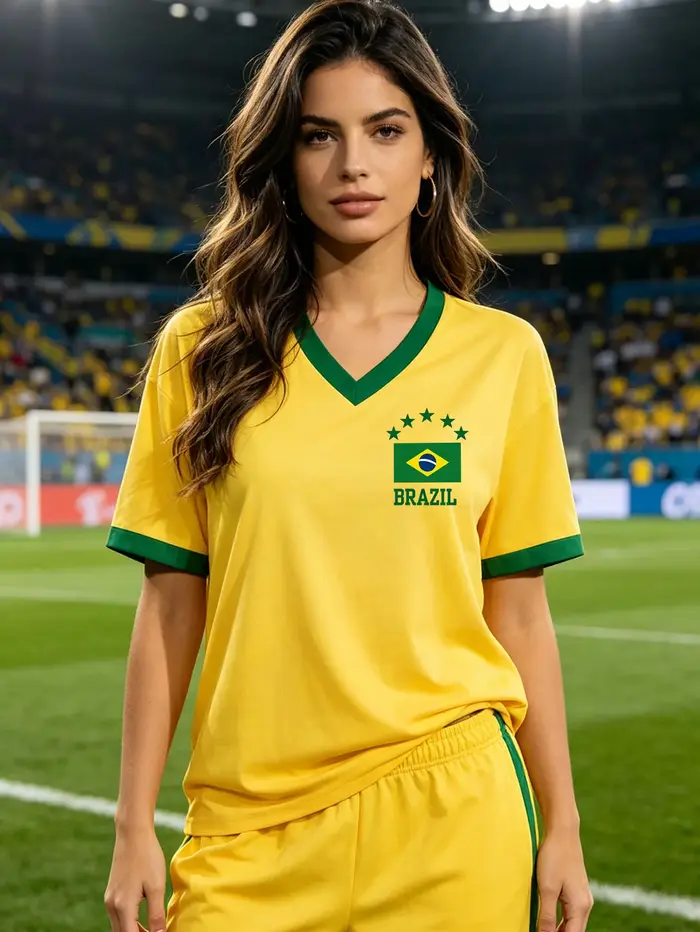 T-shirt esthétique de l'équipe nationale du Brésil pour femmes