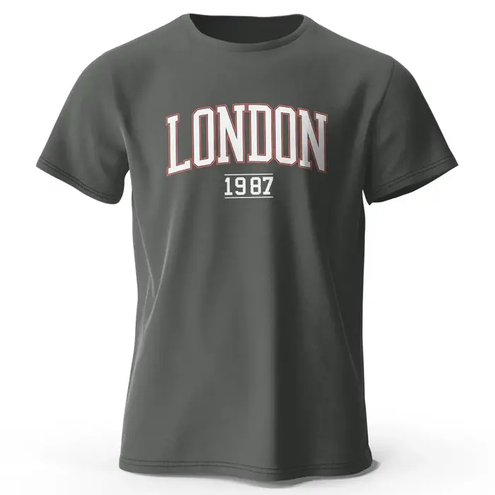 Hommes Londres 1987 Vintage T-shirt Sport 100% coton imprimé surdimensionné t-shirts