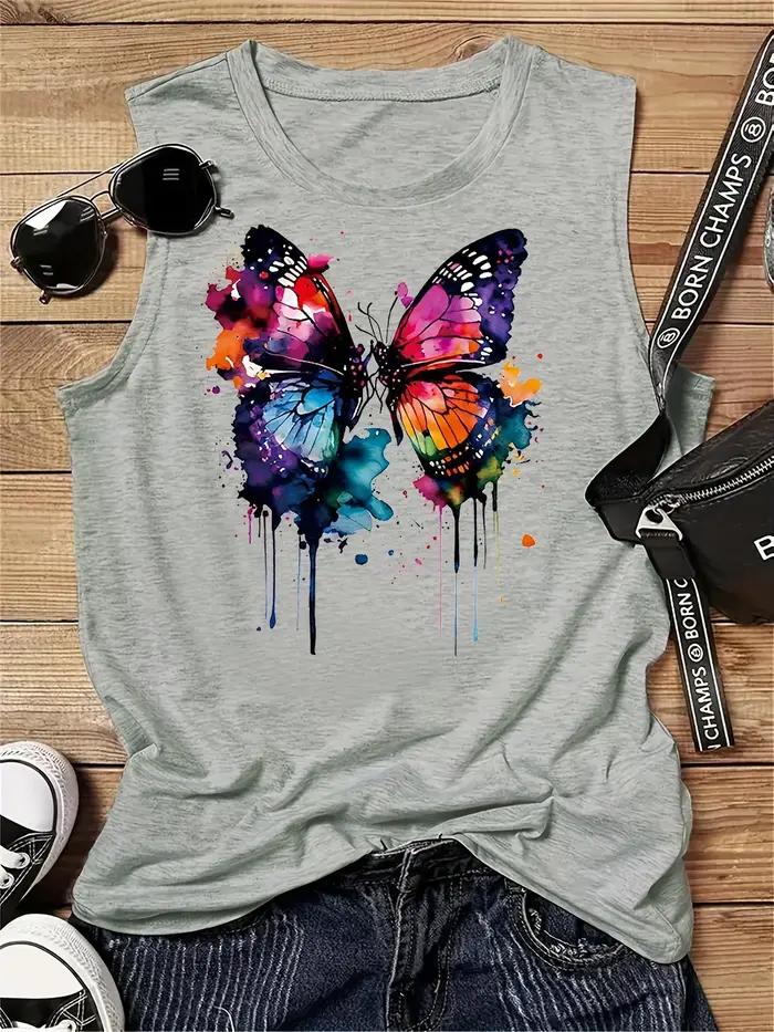 Gilet sans manches pour femmes, t-shirt noir et blanc