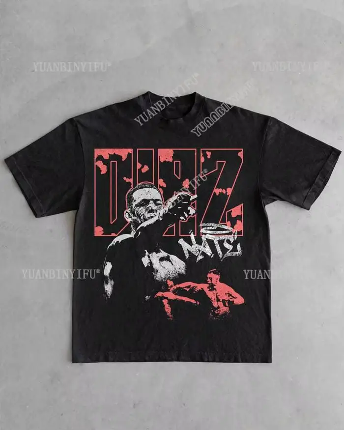 T-shirt de combat Nate Diaz : T-shirt graphique Fight Night, cadeau pour les fans, en coton vintage,