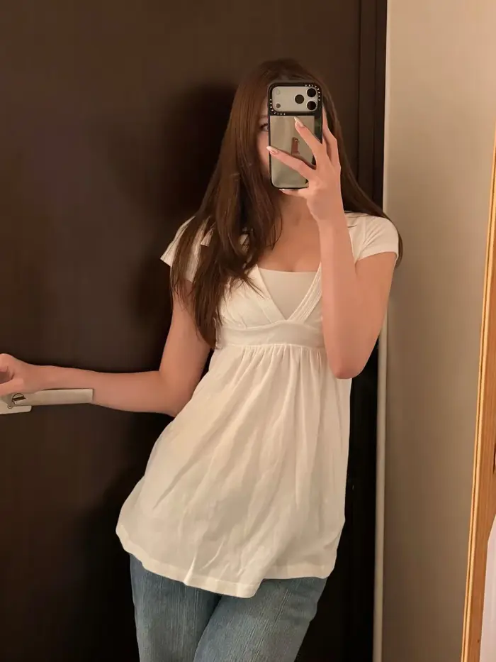 T-shirts longs blancs pliables pour femme