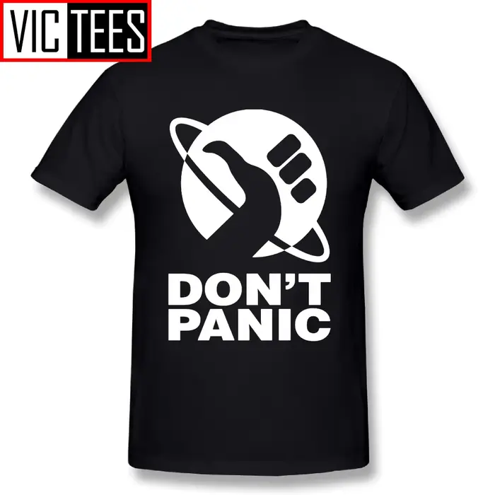 T-shirt imprimé Don't Panic pour homme