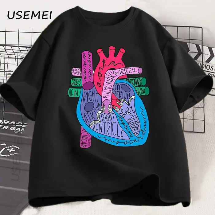 Coeur anatomie T-Shirt hommes femmes médecin cardiologue