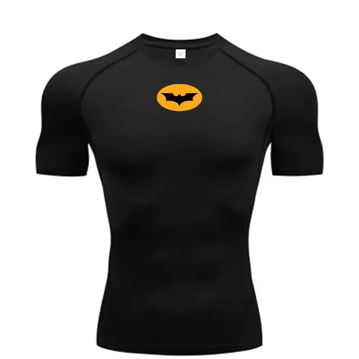 T-shirts de compression à motif chauve-souris pour hommes