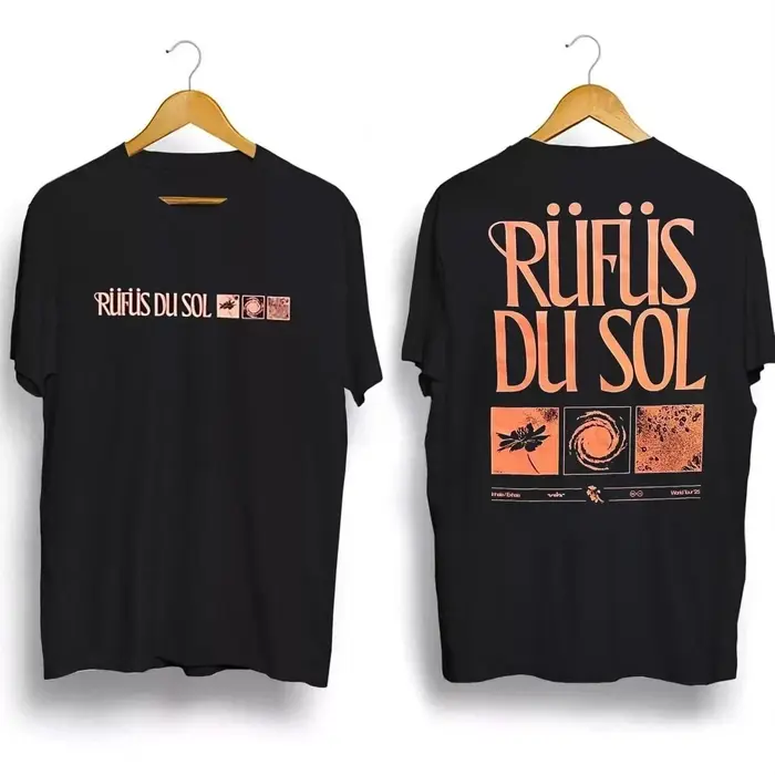 T-shirt unisexe American Vintage Rufus Du Sol 2026 Concert Shirt, nouvelle collection streetwear été