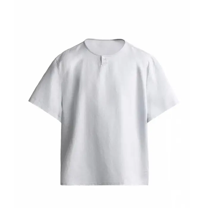 T-shirt Homme Col Rond Manches Courtes en Coton Chanvre Couleur Unie Coupe Ample Haute Qualité Nouvelle Collection 2026