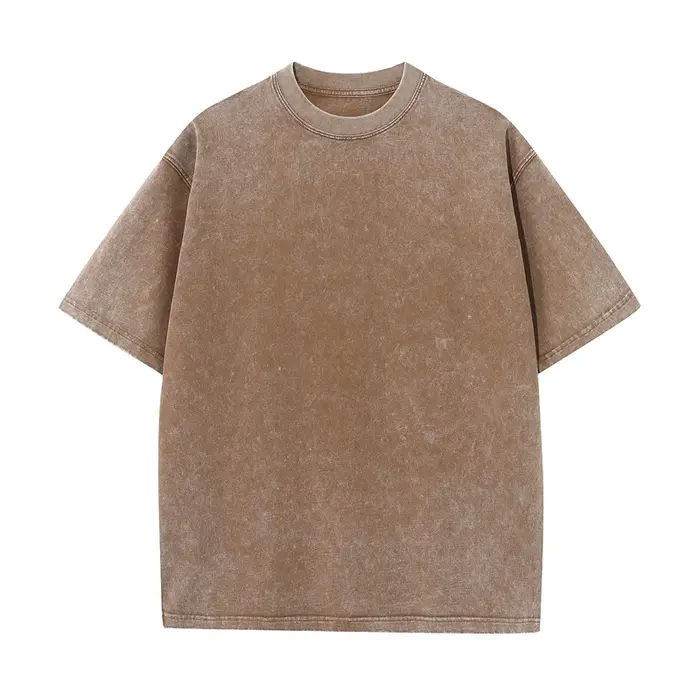 T-shirt d'été pour hommes 230G coton lourd Vintage lavé T-Shirts surdimensionné à manches courtes en vrac Streetwear