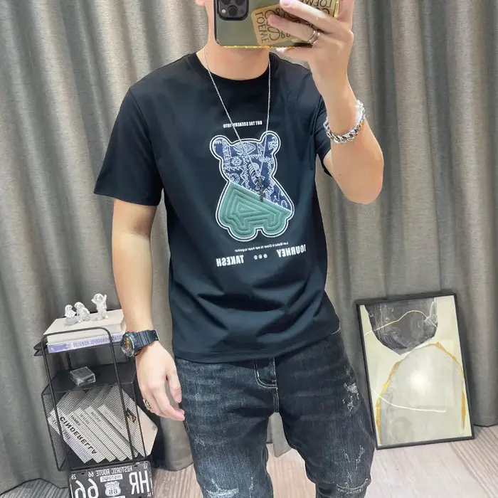 Top T-shirt imprimé Alphabet pour homme, Streetwear, mode, Cool, uni, coton Xl