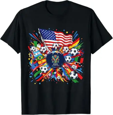 T-shirt de football vintage 2026 pour supporters d'Amérique du Nord – Maillot de foot USA